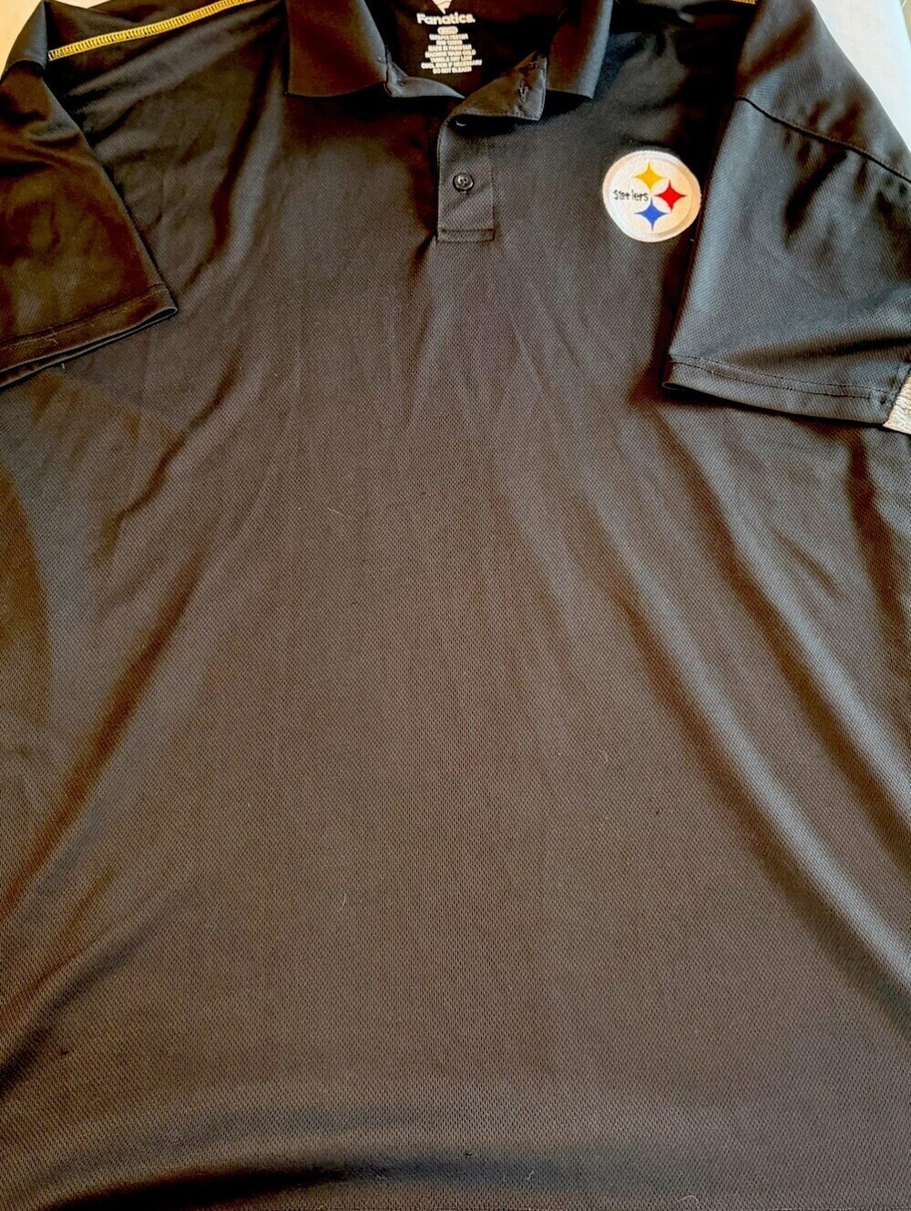 Fanatics Pittsburgh Steelers Polo Shirt Men’s 4XL Black NFL Performance Golf